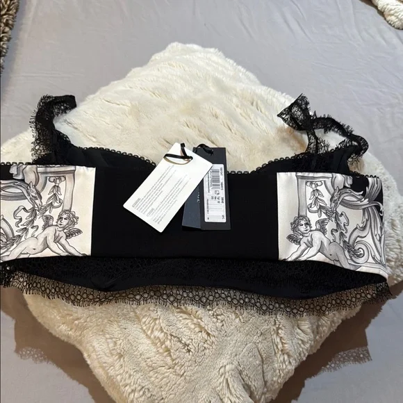 Versace Black and White Baroque Underwire Bra twill. - Picture 2 of 13
